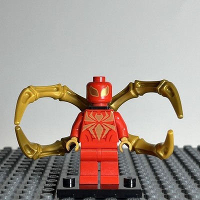 Lego Super Heroes Minifigure Iron Spider (sh193) (sh0193) Red Gold RARE - 2D