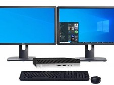 HP 400 G5 Mini Desktop Core i5-9500T CPU 16GB RAM 1TB SSD Dual 22 in LCD's