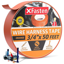 Wire Harness Tape Orange 3/4 Inch X 50 Feet High Temp Wiring Loom Harness Tape,