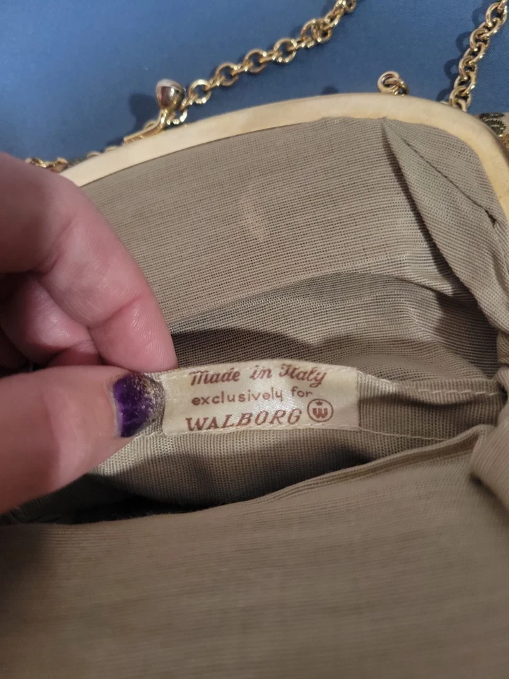 Bolso de Hombro Cartera Tapiz Floral Walborg Vintage - Hecho en Italia  Foto 3 de 3