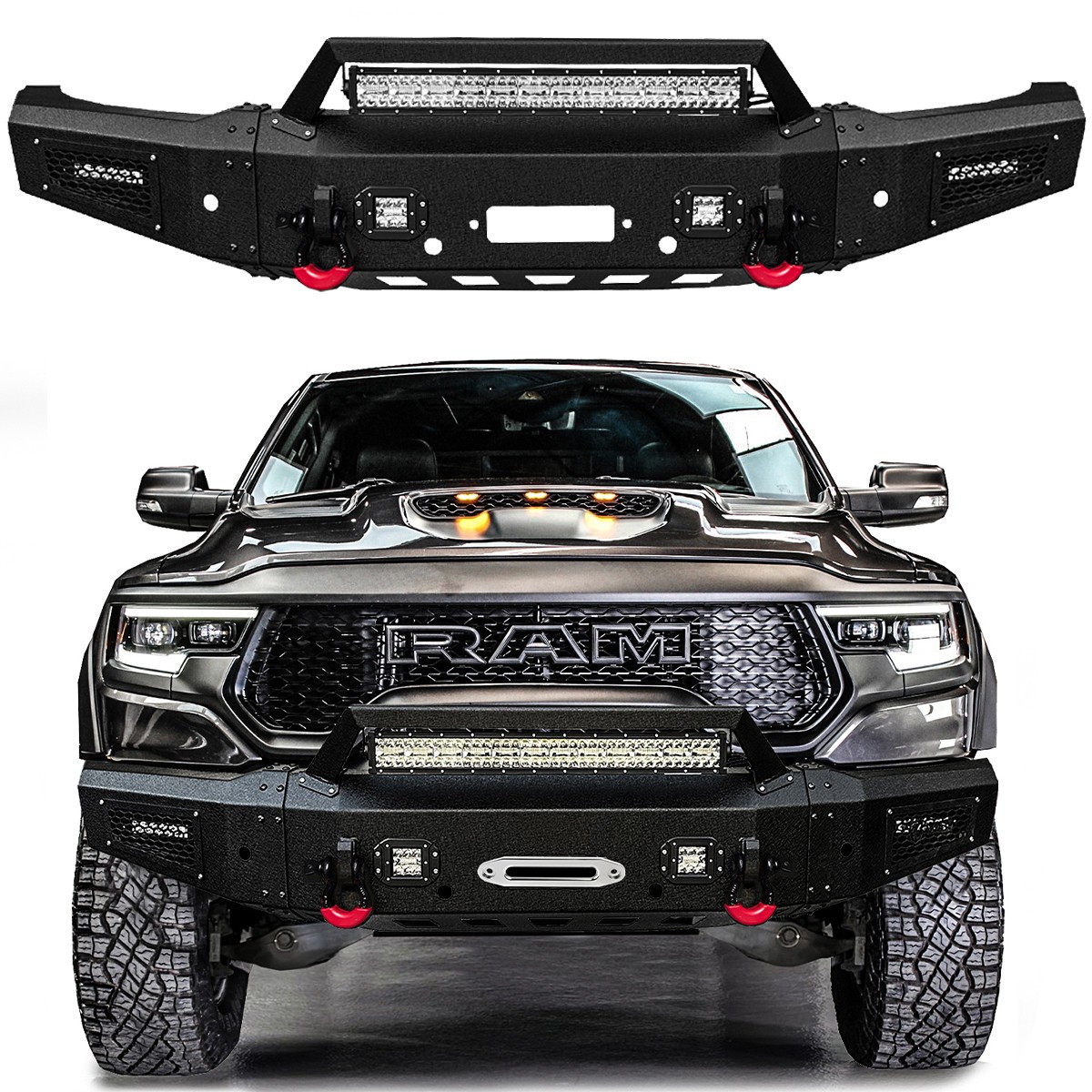 Vijay For 2021-2024 Dodge Ram 1500 TRX Front Bumper With Winch