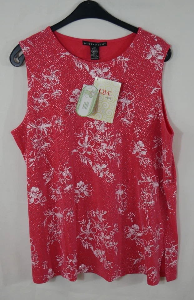 CITIKNITS Traum Stretch Blusen Shirt Blumen Glitzer Edel WOW Größe 48/50 NEU - Bild 3 von 4
