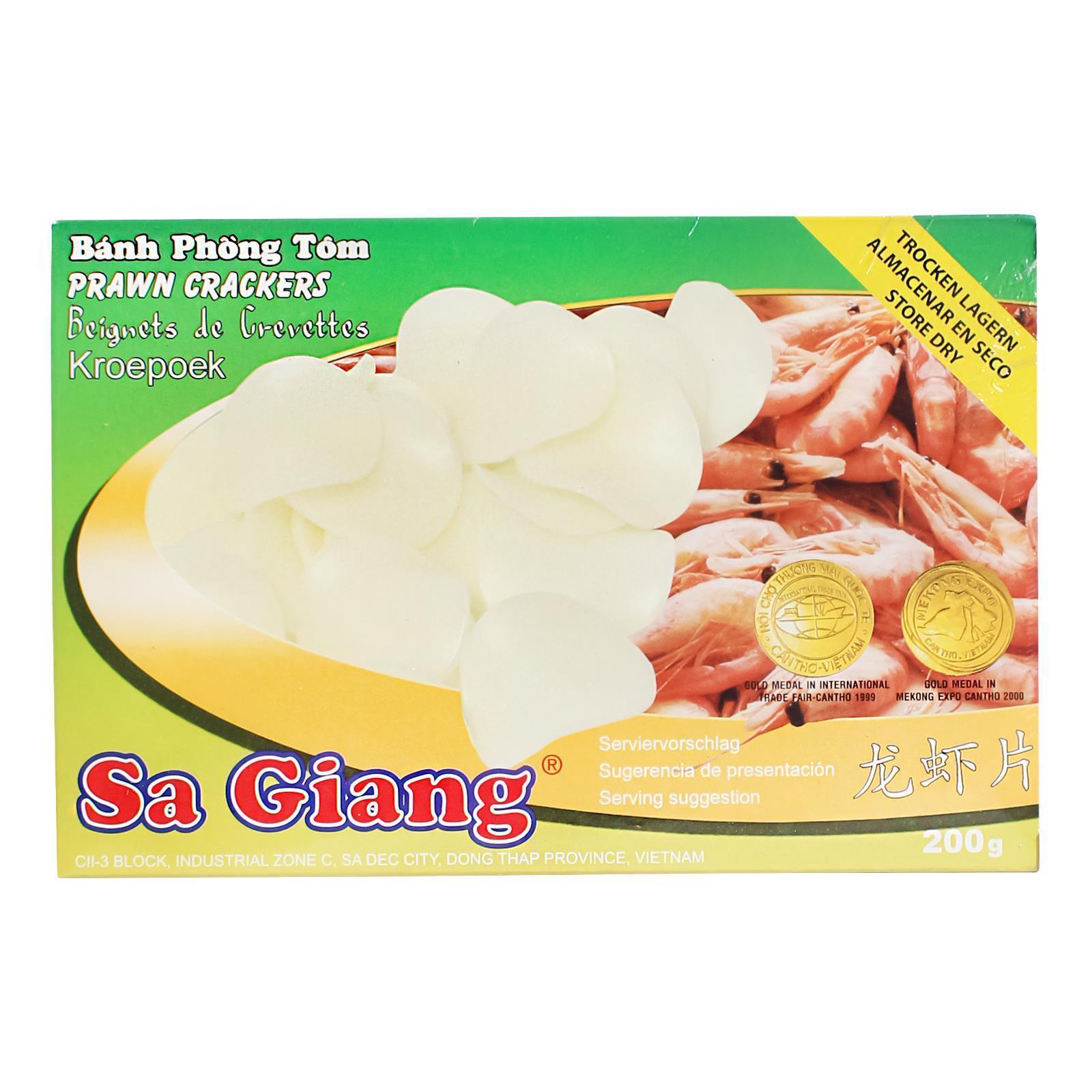 10x200g Sagiang Krabbenchips Kroepoek Krupuk Rohlinge zum Selber Fritieren