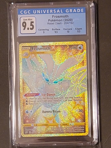 💎GEM MINT Frosmoth 204/192 CGC 9.5 SR Pokemon Card Rebel Clash W/subgrades