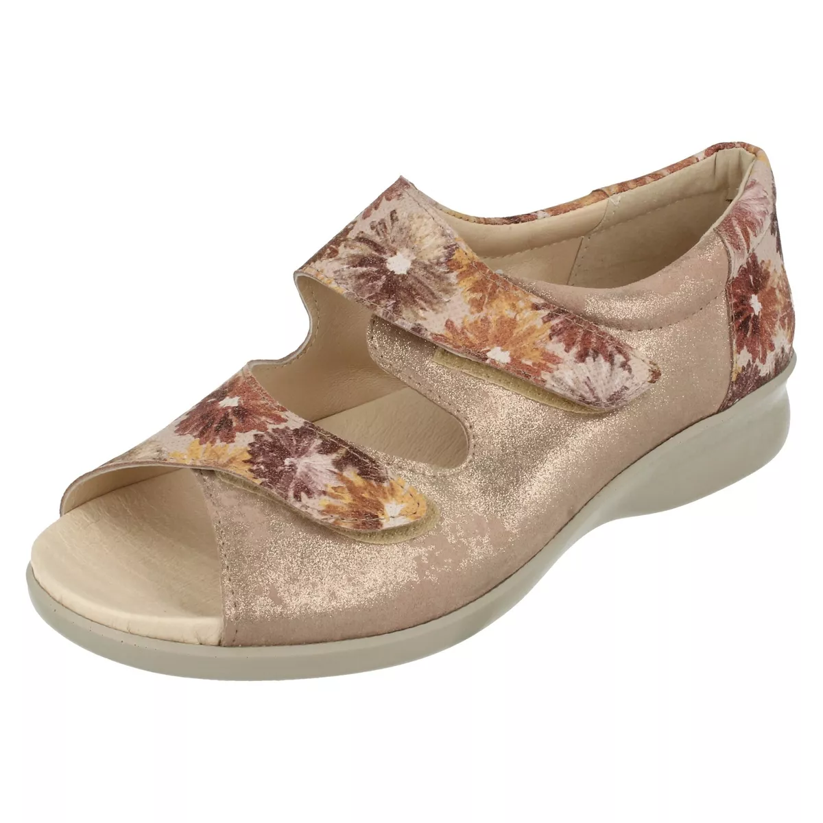 Fem Trofast ildsted Ladies Wide Fit Adjustable Open Toe Full Back Easy B Sandals : Sycamore |  eBay