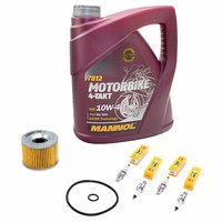 ÖL ÖLfilter+ZüNdkerzen 4L Inspektionspaket FüR Kawasaki GPX 750 ZX750F 1987-1988