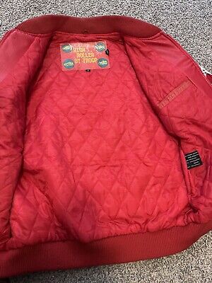 Vintage 80's Troop High Roller Red Leather Hip Hop Jacket Sz Vintage 80's Troop High Roller Red Leather Hip Hop Jacket Sz