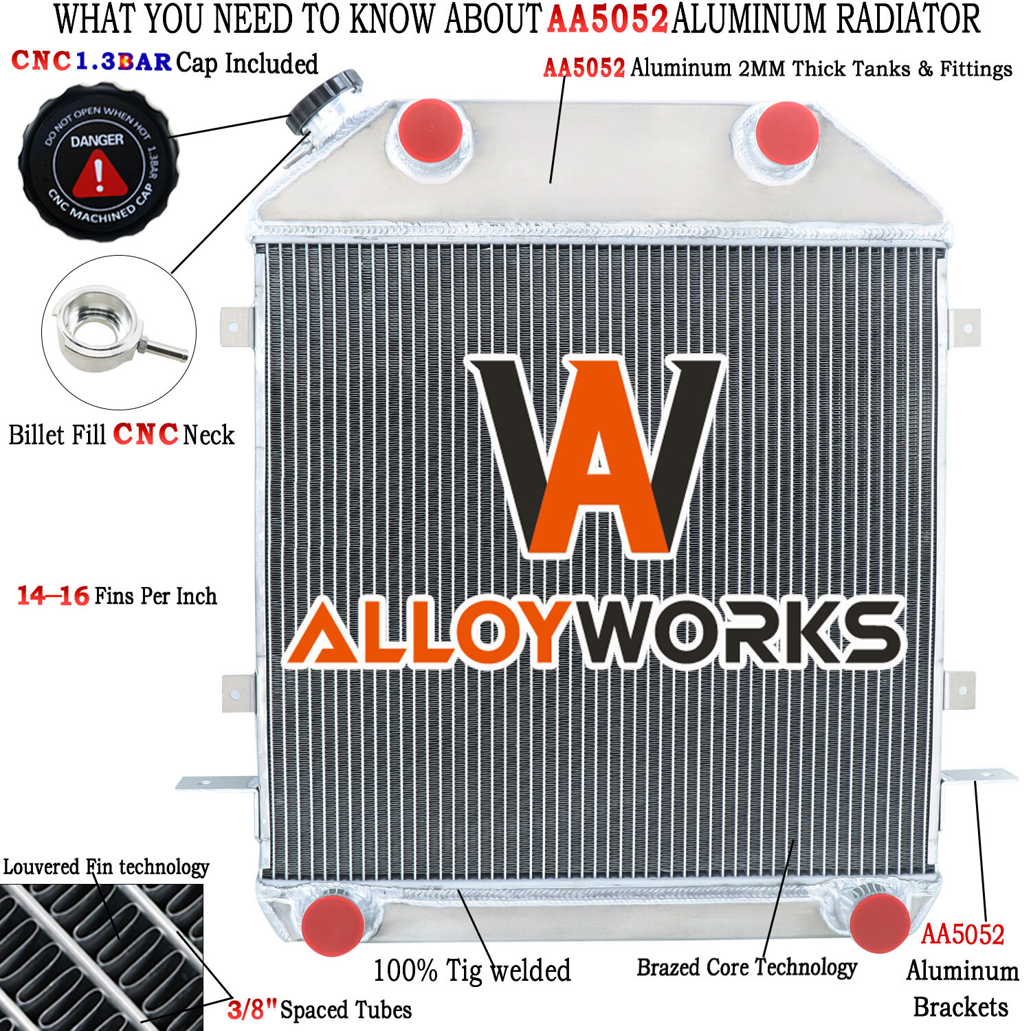4-Row Aluminum Radiator For 1939-1940 Ford Deluxe /Pickup Truck Flathead V8