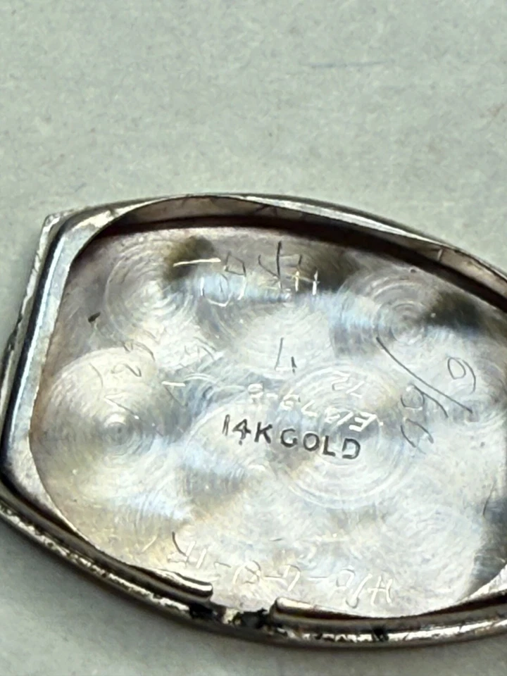 Reloj Hilton’s Vintage Oro Blanco 14K Art Deco Damas con 8 Diamantes – Funciona Foto 4 de 4