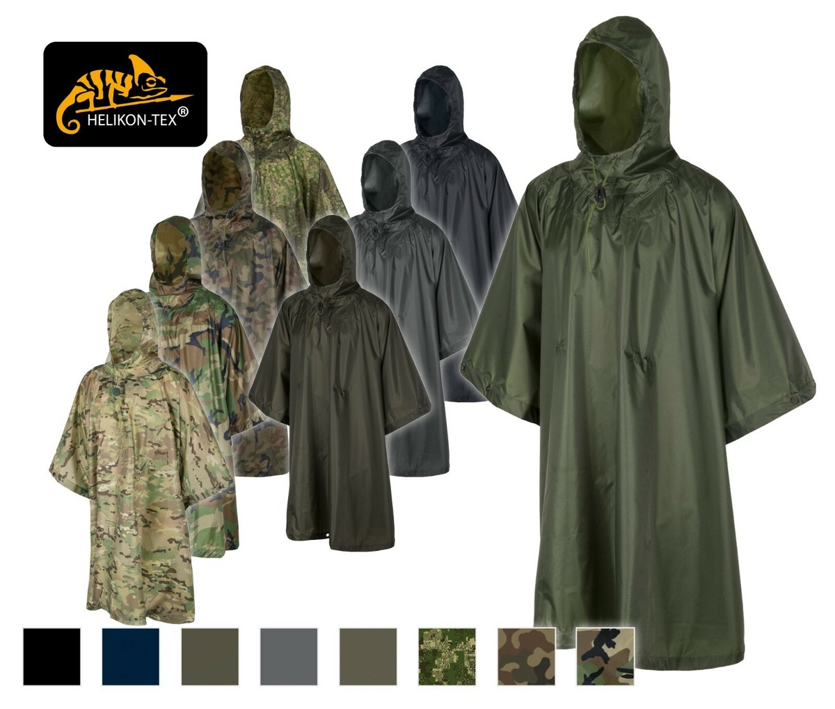 HELIKON-TEX PONCHO U.S. Army WATERPROOF Rain Jacket Survival
