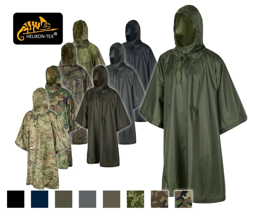 HELIKON-TEX PONCHO U.S. Army IMPERMEABILE Giacca Antipioggia Sopravvivenza TARP Militare