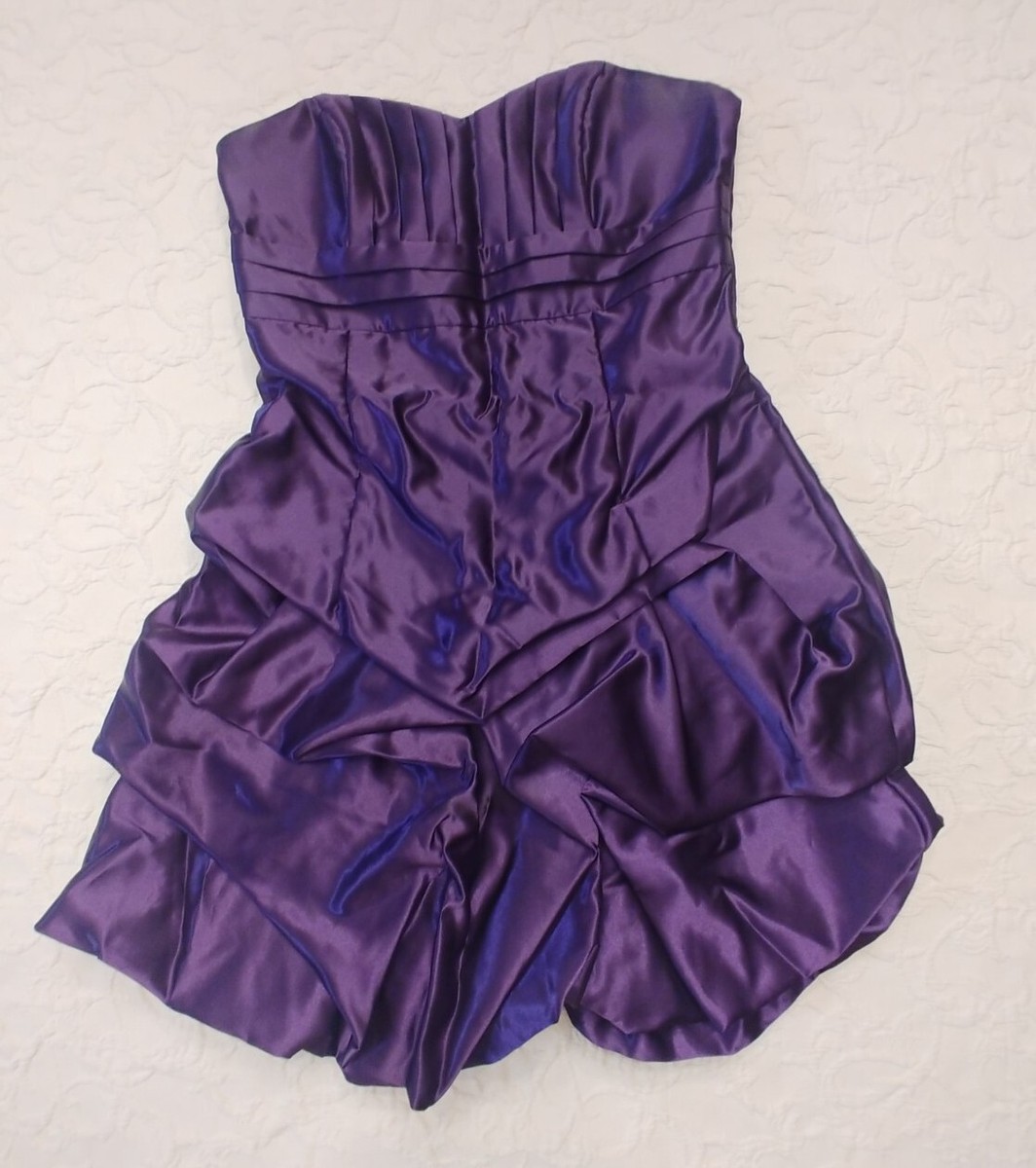 plus size formal short dress V Neck High Low Purple Floral Prom Dresses, V Neck Purple Homecoming D –  Lwt Dress main image 1