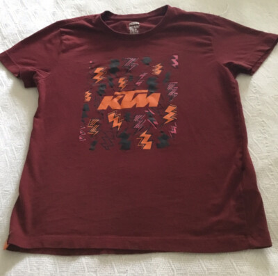 Kids KTM Brand Short Sleeve T Shirt Youth Size Large Maroon