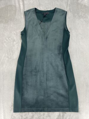BCBGMaxazria  Dress Size M Alpine Green Malina Faux Suede Stretch Holiday