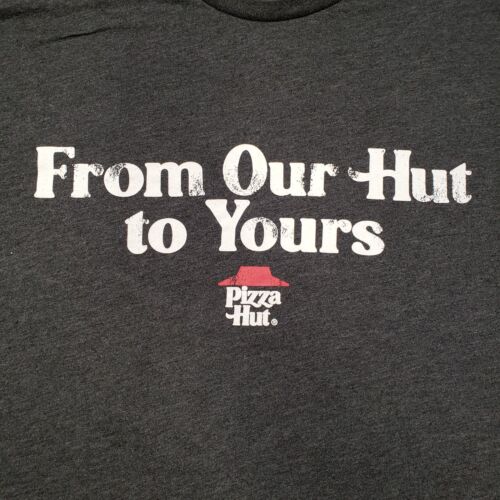 Pizza Hut Shirt Mens XL Gray Short Sleeve "From Our Hut to Your's" Crew Neck Tee - Afbeelding 1 van 11