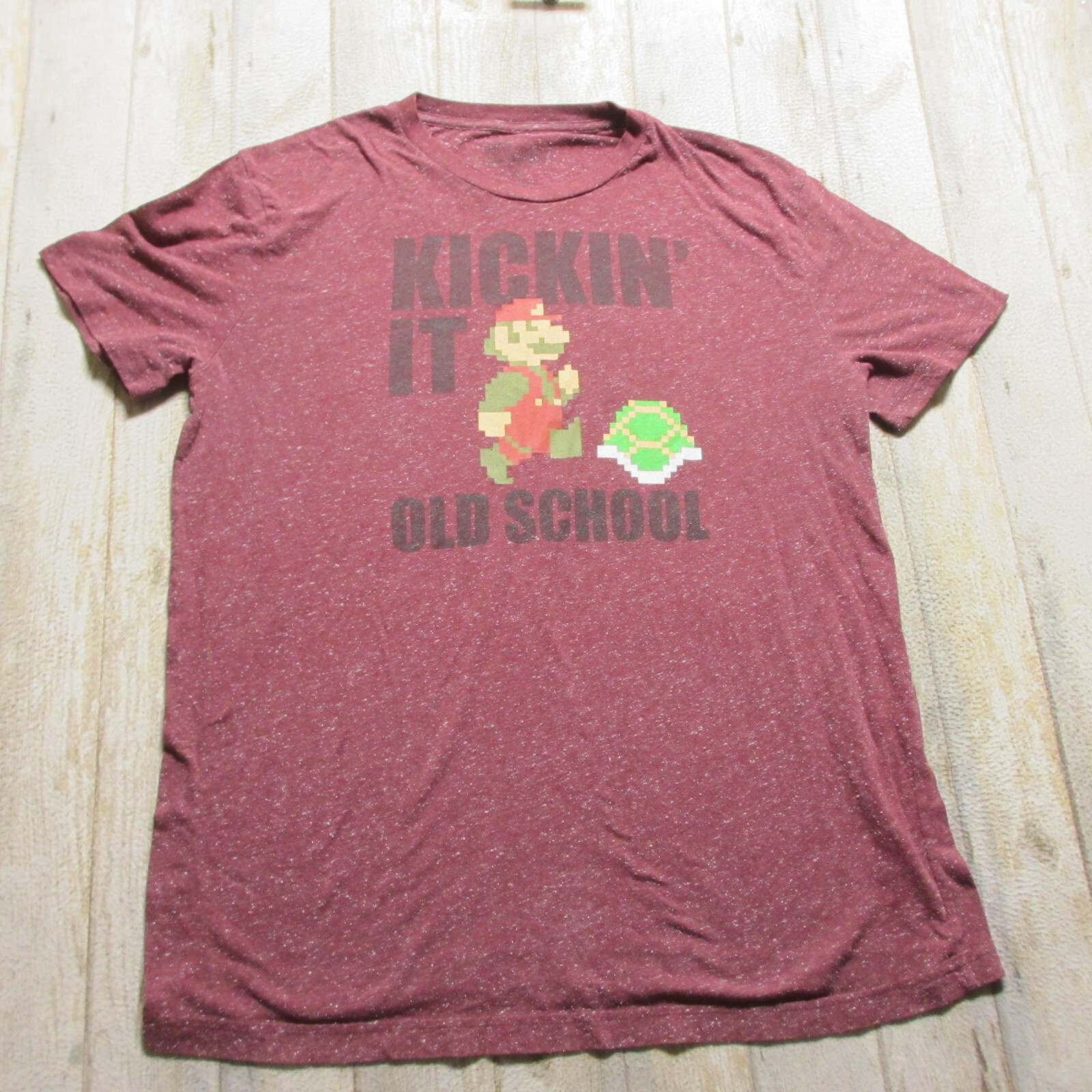 Super Mario Bros Shirt Mens XL Red Kickin' It Oldscho… Gem