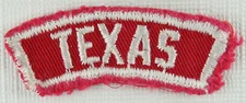 Texas Strip RWS Red & White Shoulder Strip (SEWN) [QR1827]