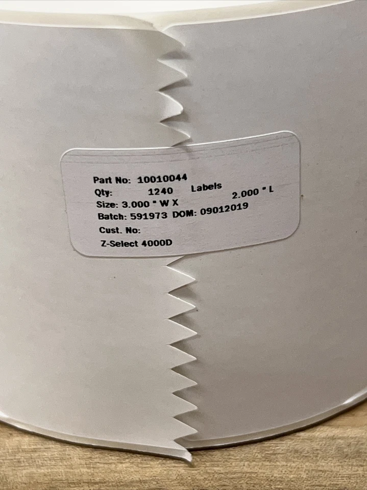 Zebra 10010044 Z-Select 4000D 2x3 Inch Direct Thermal; 1240 Labels/Roll Free Shi - Image 2 of 4