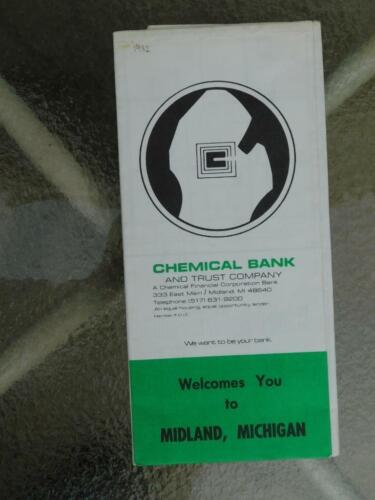 ROAD MAP MIDLAND MICHIGAN 1982 CHEMICAL BANK & TRUST COMPANY ADVERTISING - Picture 1 of 1