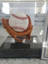 Johan Santana Autographed Baseball with glove display case. Incl COA. Free ship.