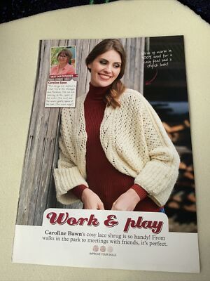 Work & Play Caroline Bawn Damen Casual Lace Shrug / Cardigan Strickmuster