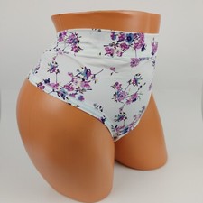 Lane Bryant Cacique Comfort Bliss Thong 22/24 Plus Panties Flowers Purple Blue