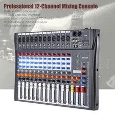 Ammoon 12 Channel Professional Sound System Studio Audio Mixing Console NIB