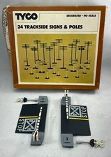 TYCO 904 HO-Scale Trackside Signs/Poles & HO # 2308 Crossing Gates/Signals