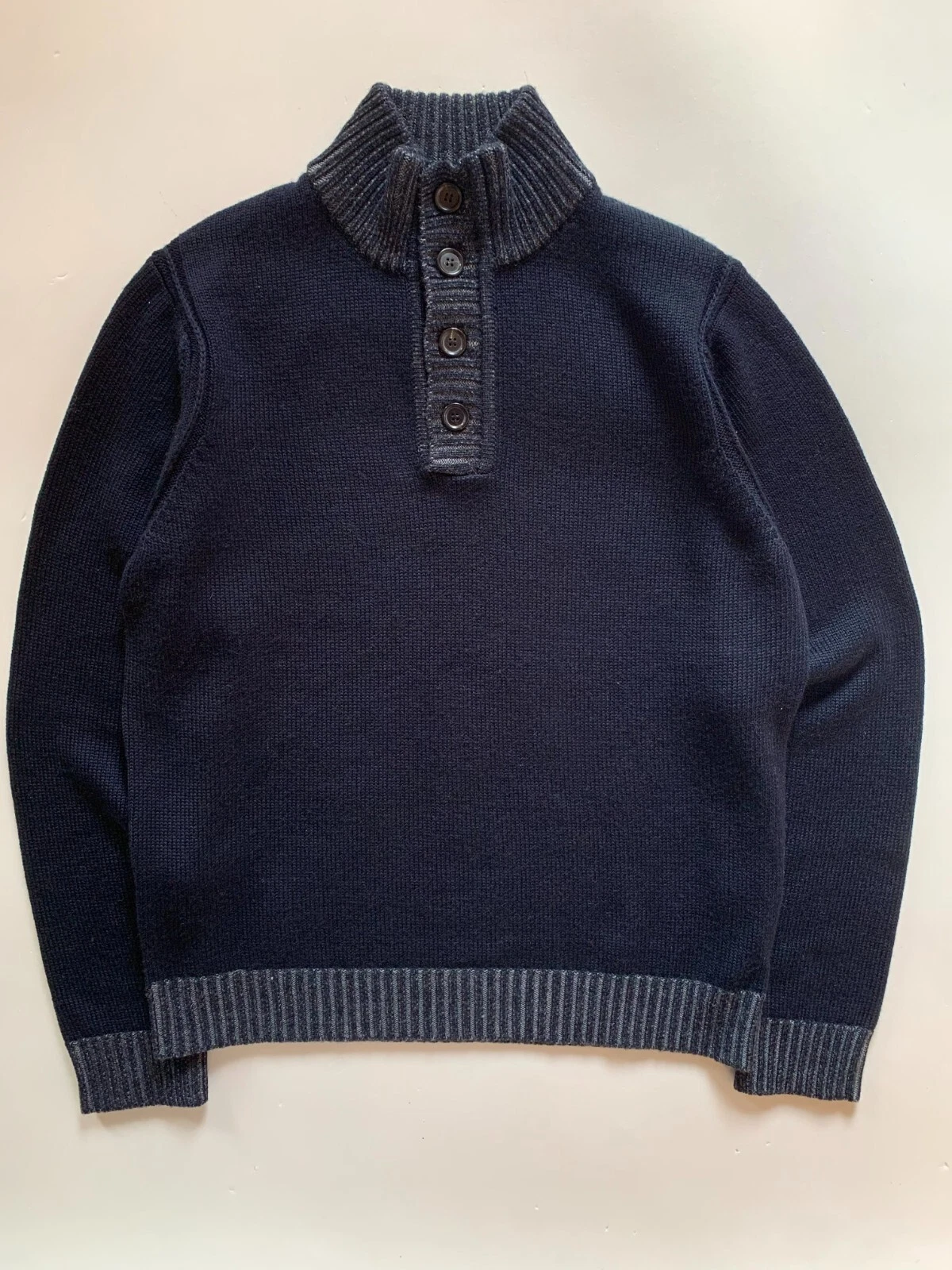 Vneck Merino Wool Henley Sweater