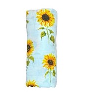 Super-soft Bamboo/cotton Swaddle Blanket in Sunflower Pattern