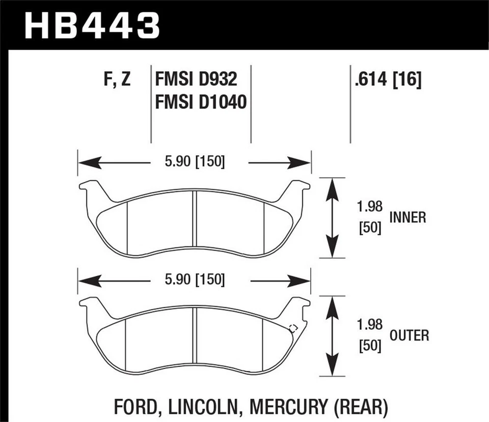 Rear Disc Brake Pad Set for 2010-2011 Ford Ranger - Image 3 of 4