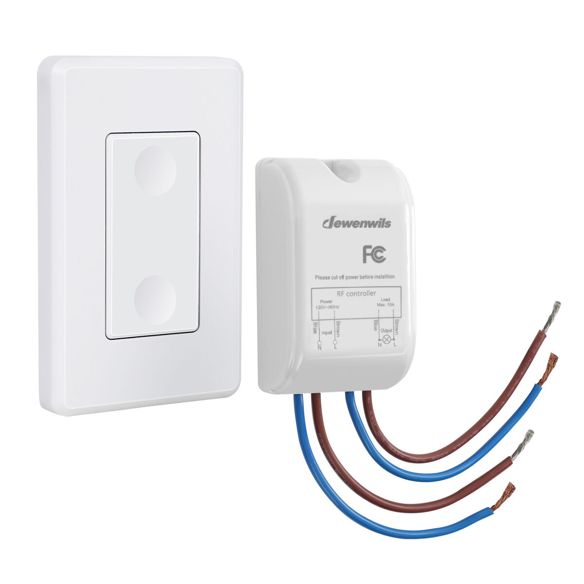 DEWENWILS Wireless Remote Control Light Switch and Receiver, 100