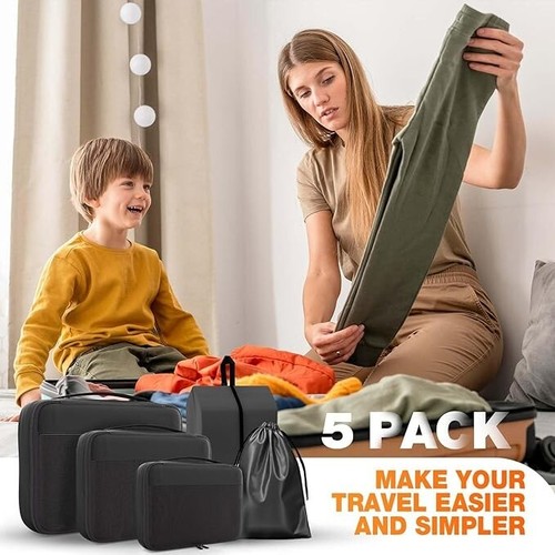 5pcs Travel Packing Cubes Luggage Organizer Bags Packing Organize Cubes - Picture 2 of 7