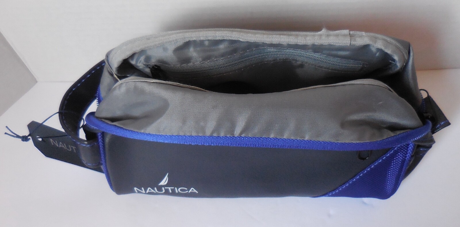 Nautica Top Zip Travel Kit Toiletry Bag Organizer Mens Navy/Royal Small
