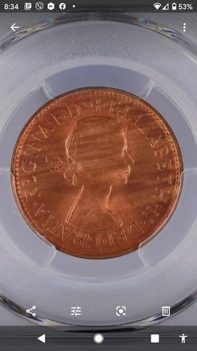 1961 (P) Australia Half Penny 1/2d PCGS MS65 RD Gem UNC #1408 - Picture 4 of 6