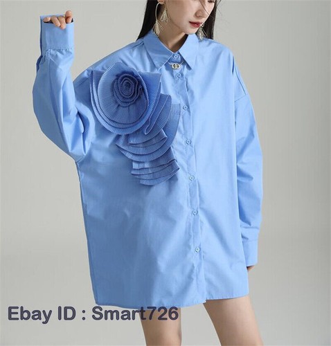 Japanese Women Long Sleeve Button Shirt Casual Mini Shirtskirt Loose Fashion - Picture 9 of 27