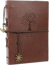 Scrapbook Photo Album Leather Scrapbook 60 Pages DIY Vintage Memory Book Birt...