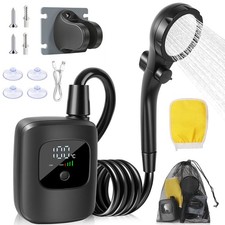 Portable Camping Shower Outdoor Camp Pump 2400mAh for Hiking Travel Beach NEW
