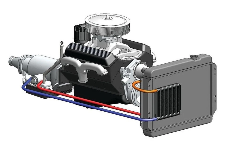 For Ford Mustang 64-82 Series 8000 Plate & Fin Transmission Cooler Kit Foto 4 de 4