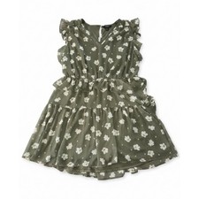 Simply Vera Vera Wang Olive Green Floral Ruffle Tiered Mini Dress XXL Womens