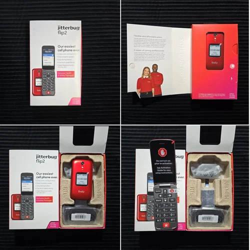 NEW Lively Jitterbug Flip2 Flip Cell Phone for Seniors - RED - Picture 1 of 5