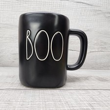 Rae Dunn by Magenta HTF BOO Coffee Mug Black Halloween Artisan Collection