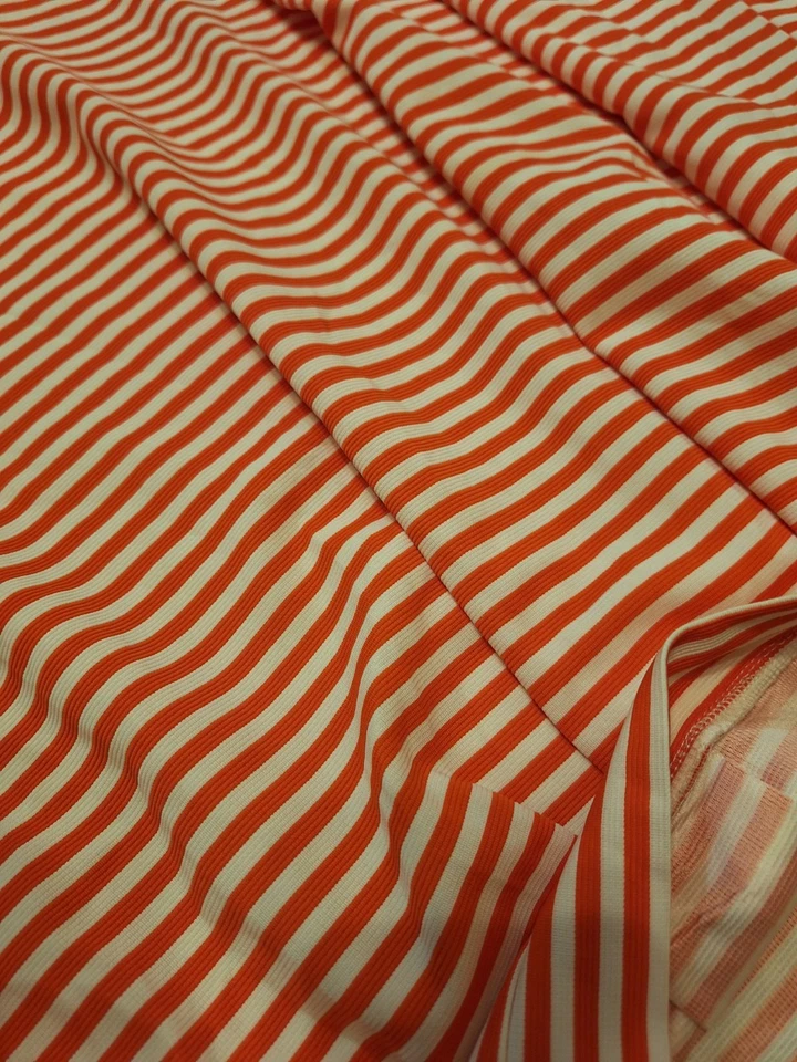 Falda caprichosa Ashley Stewart talla grande 20 naranja y blanco a rayas funky ARTSY Foto 2 de 3