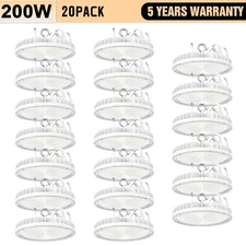 20 Pack 200W UFO Led High Bay Light Dimmable Commercial Industrial Factory Light