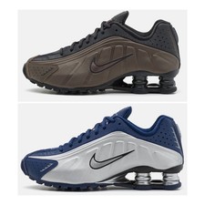 Nike SHOX R4 - Sneaker basse Ironstone/argento/blu uomo unisex taglia 41-44,5