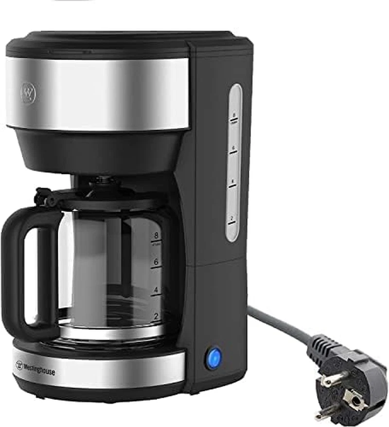 220V Stainless Steel Coffee Maker - 6 to 10 Cups with Permanent Filter