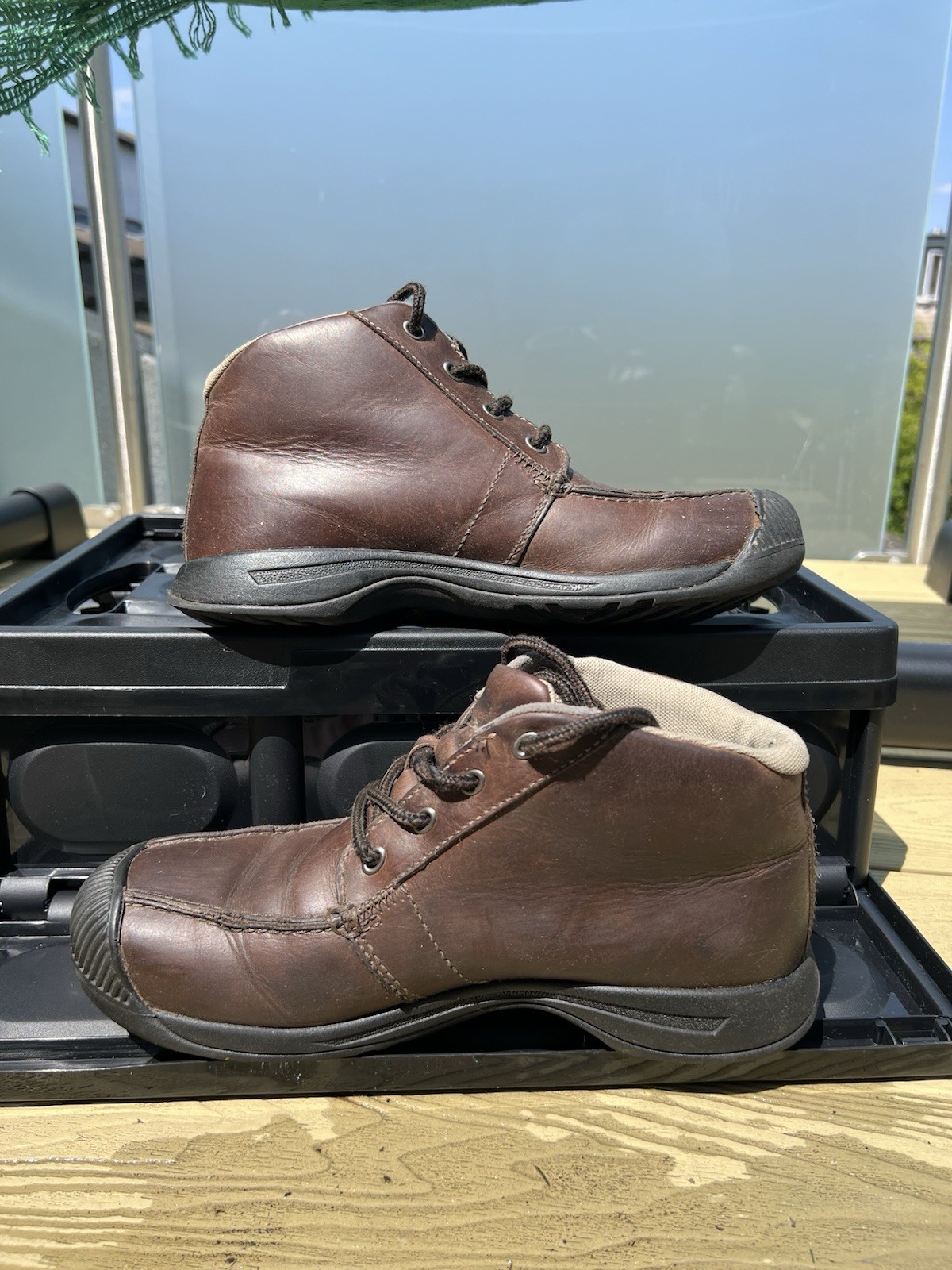 Stivaletti Keen uomo Reisen Chukka in pelle taglia 7 in pelle in ottime condizioni