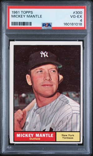 1961 TOPPS #300 MICKEY MANTLE PSA 4