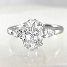 2.80 Ct Oval Cut Diamond Engagement Ring IGI Certified Lab Grown 14k White Gold