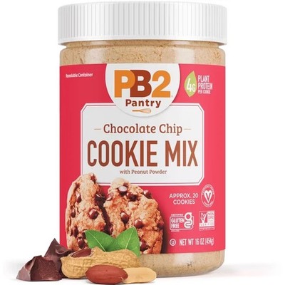 PB2 Pantry Chocolate Chip Cookie Mix - 16 oz Jar | Certified Vegan, Gluten Free